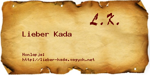 Lieber Kada névjegykártya